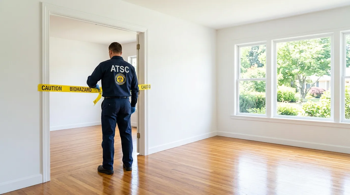 Certified biohazard cleanup crew performing Decomposition Cleanup in Beacon Square